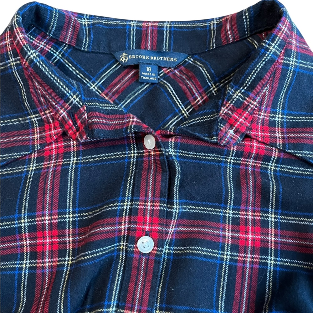 Brooks Brothers Red and Blue Checkered Shirt Like New Size 16.